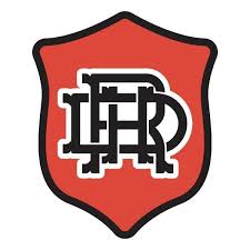 A red shield-shaped logo with intertwined black letters.