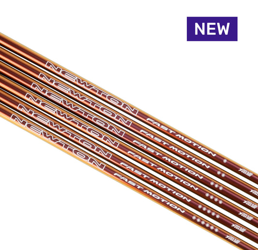 Several metallic rods labeled "NEWTON FAST MOTION" are stacked diagonally with a "NEW" label in the corner.