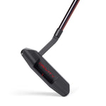 A black putter with red lettering that reads "GRAVITY."