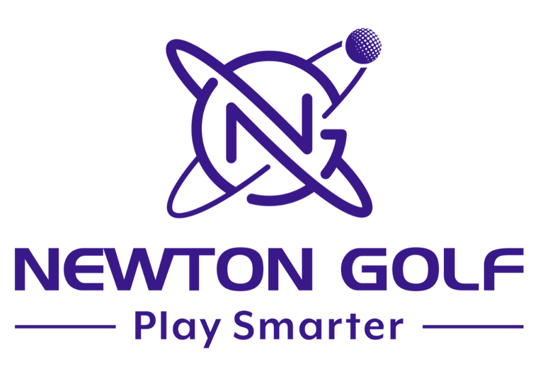 Logo with the text "NEWTON GOLF" and "Play Smarter" below a stylized atomic symbol.