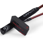 A black and red golf putter with the brand name "Gravity" on it.